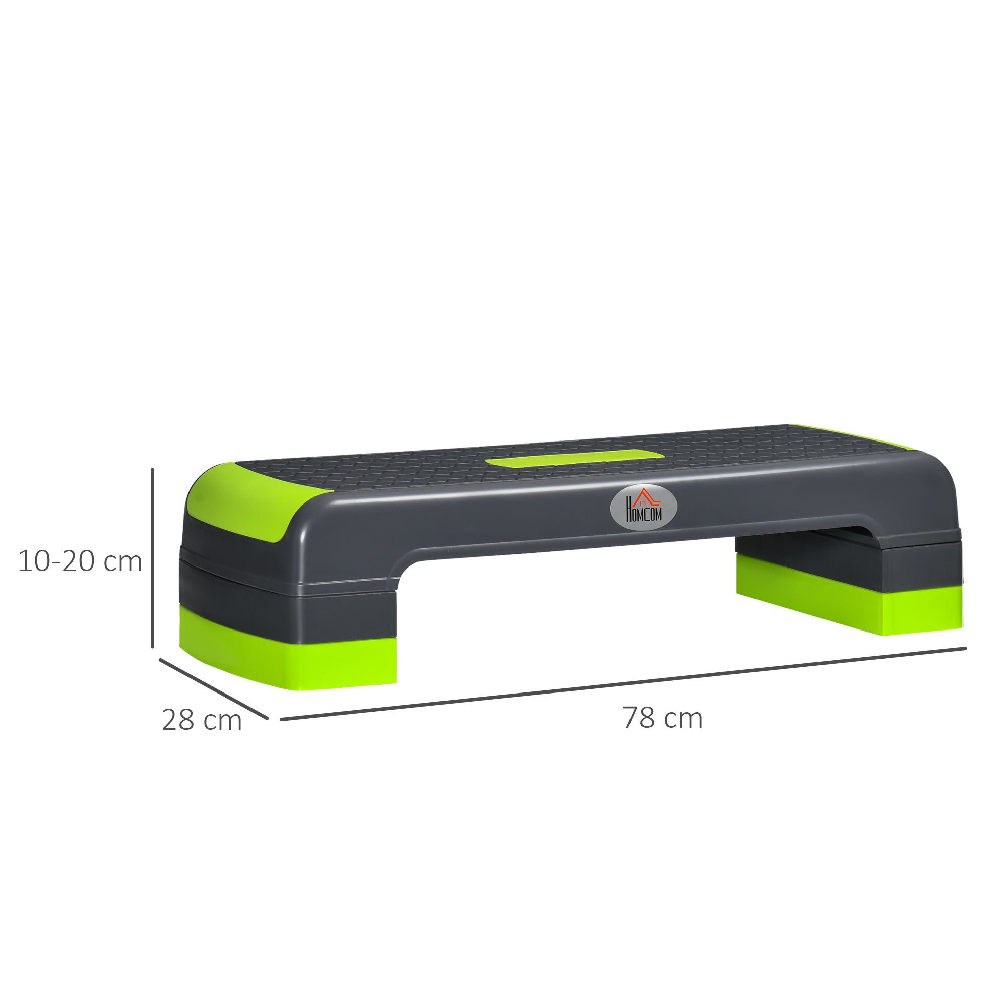 Plataforma Step Aeróbica – 78x28x20cm – Verde e Cinza – Polipropileno
