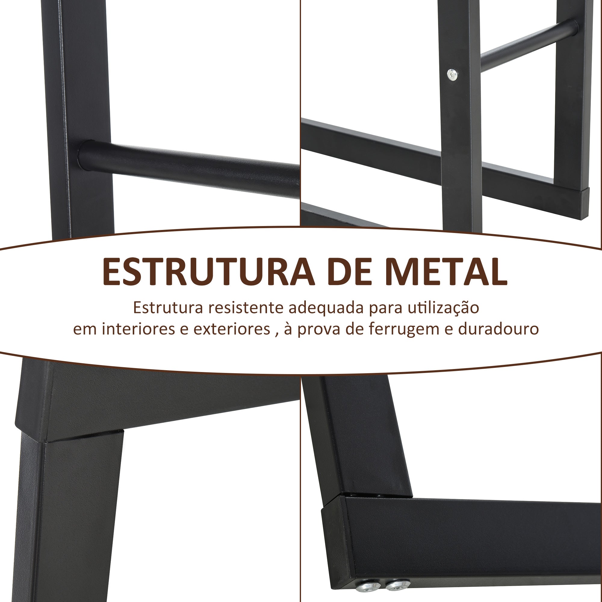 Suporte para Lenha Metálico – 40x25x100 cm – Preto