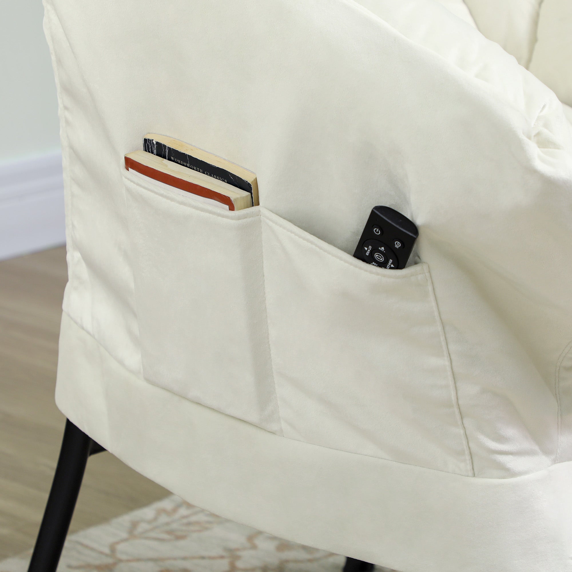 Poltrona de Sala de Estar – 80x78x100 cm – Cream – Tecido de linho