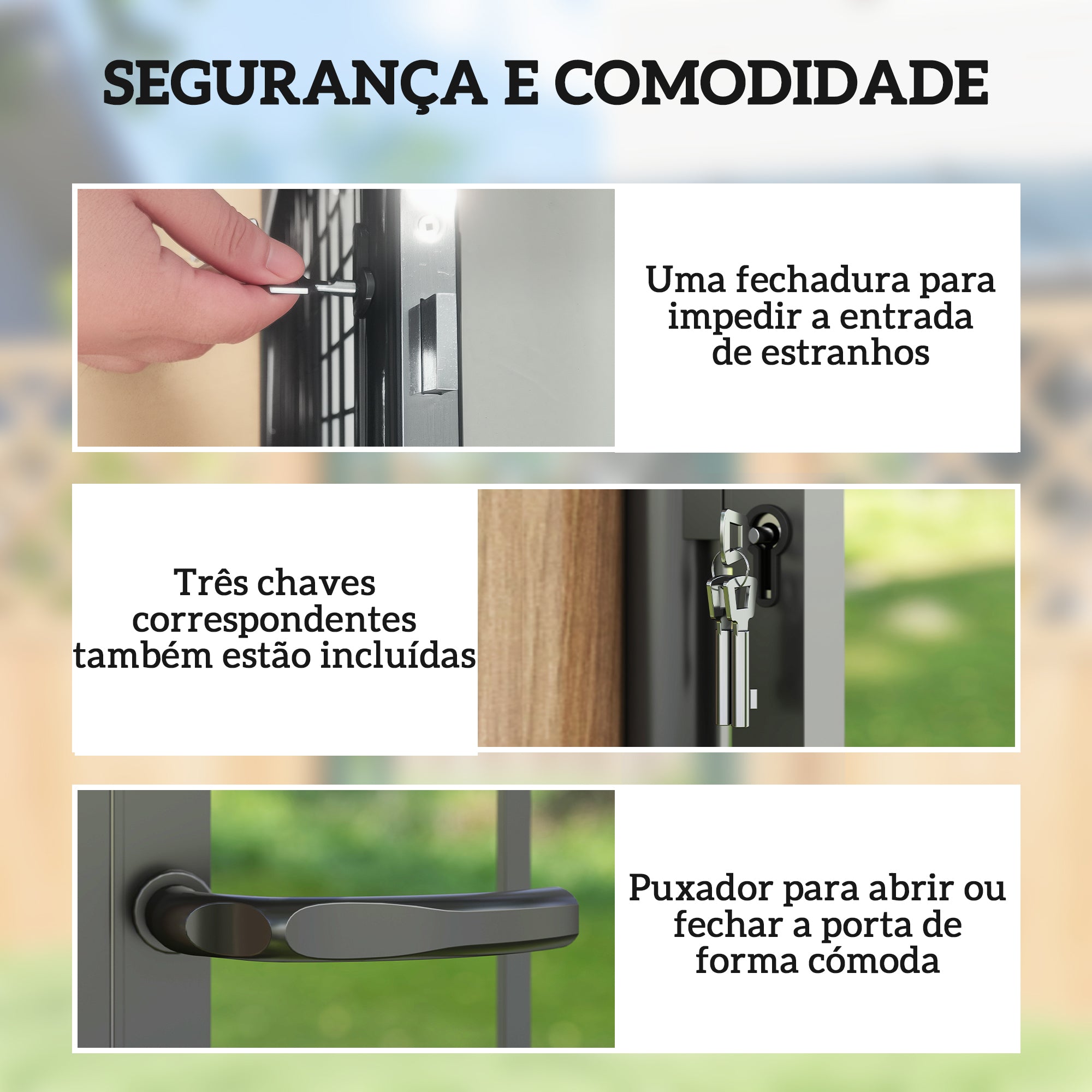 Porta de Jardim 105x204 cm - Cor Preto