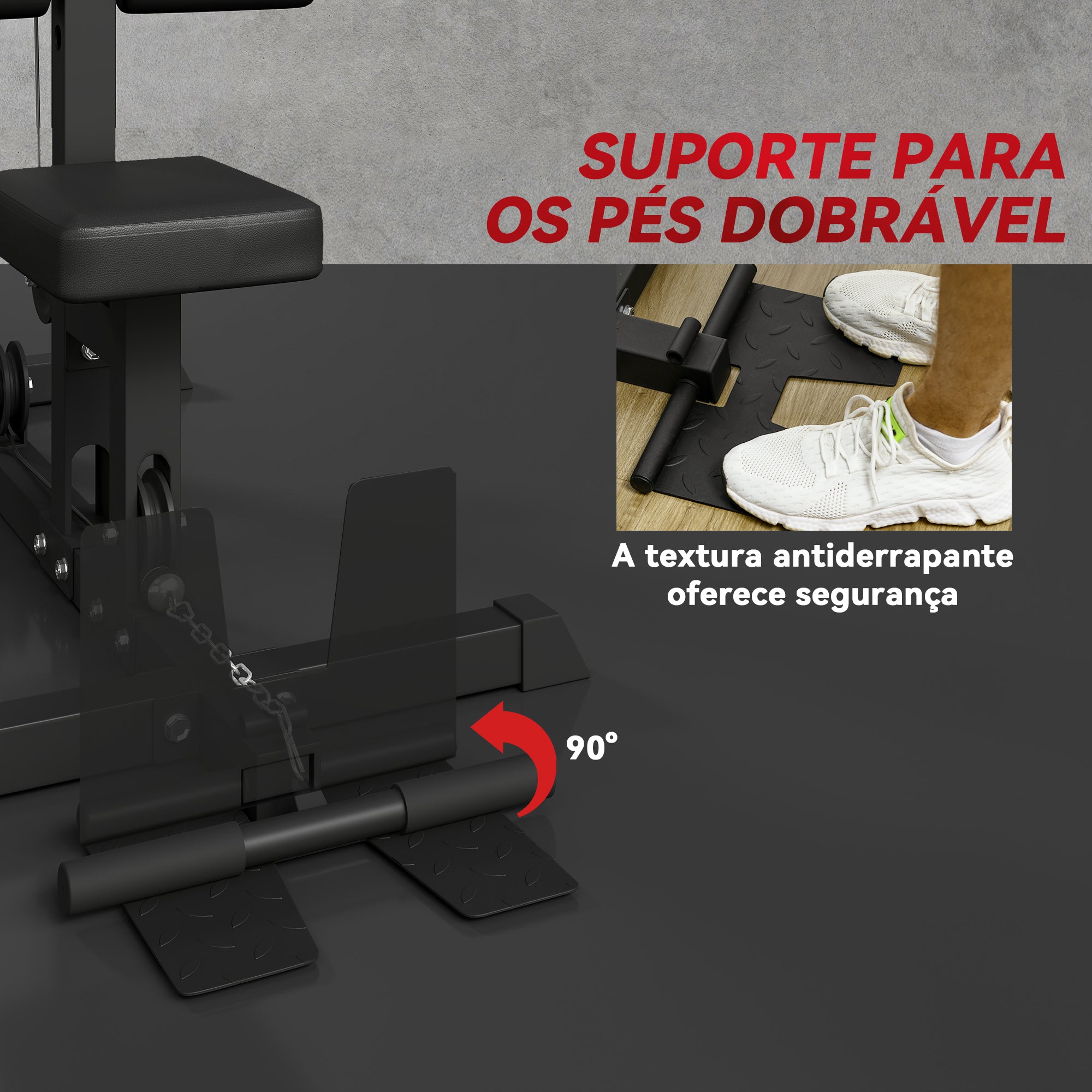 Estação de Musculação com Assento Ajustável – 140x108x197 cm – Preto – Aço