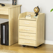 Bloco de Gavetas Móvel Auxiliar – 40x36x65cm – Cor de Carvalho – MDF e Madeira Melamina