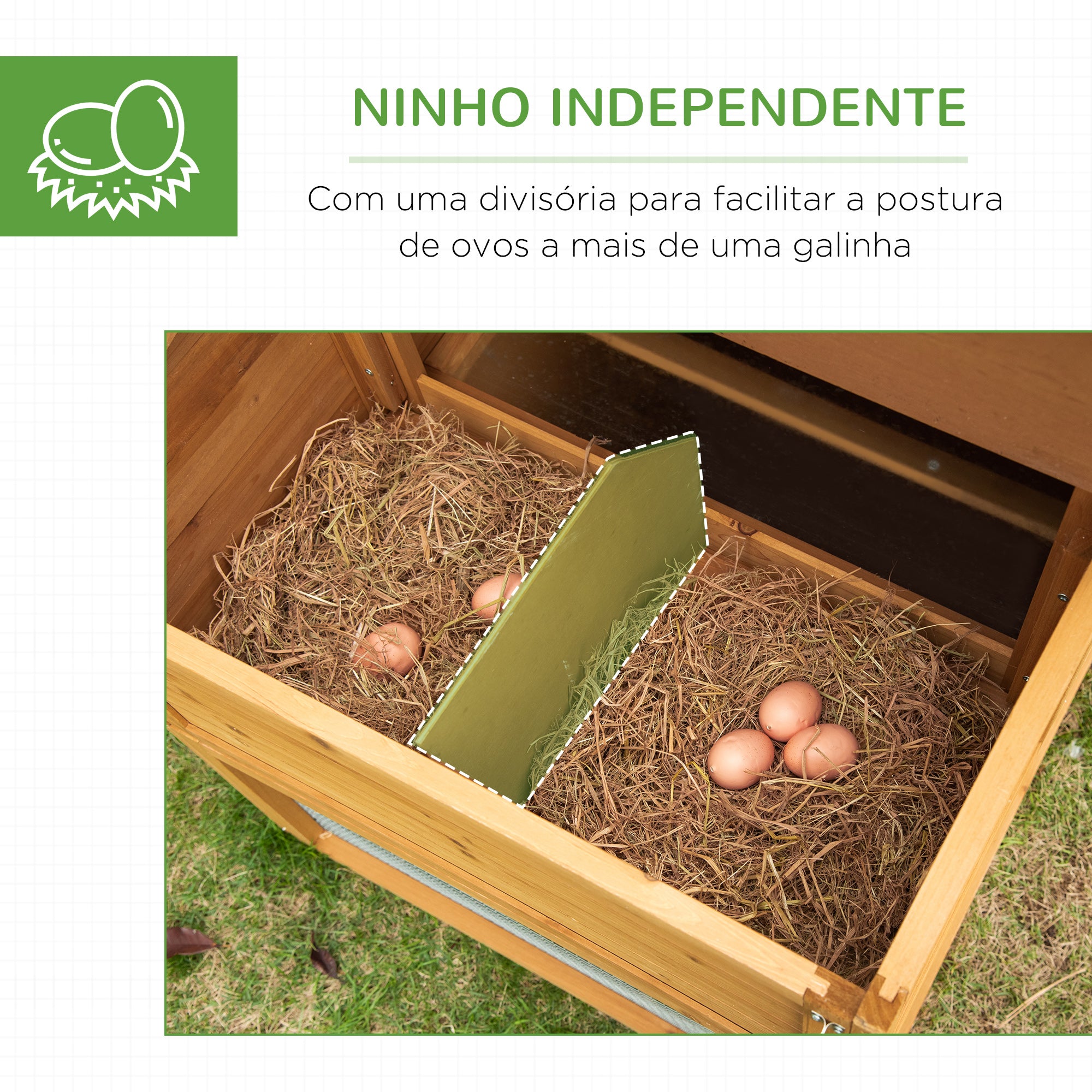 Galinheiro de Madeira Exterior 200x80x105 cm Natural e Preto