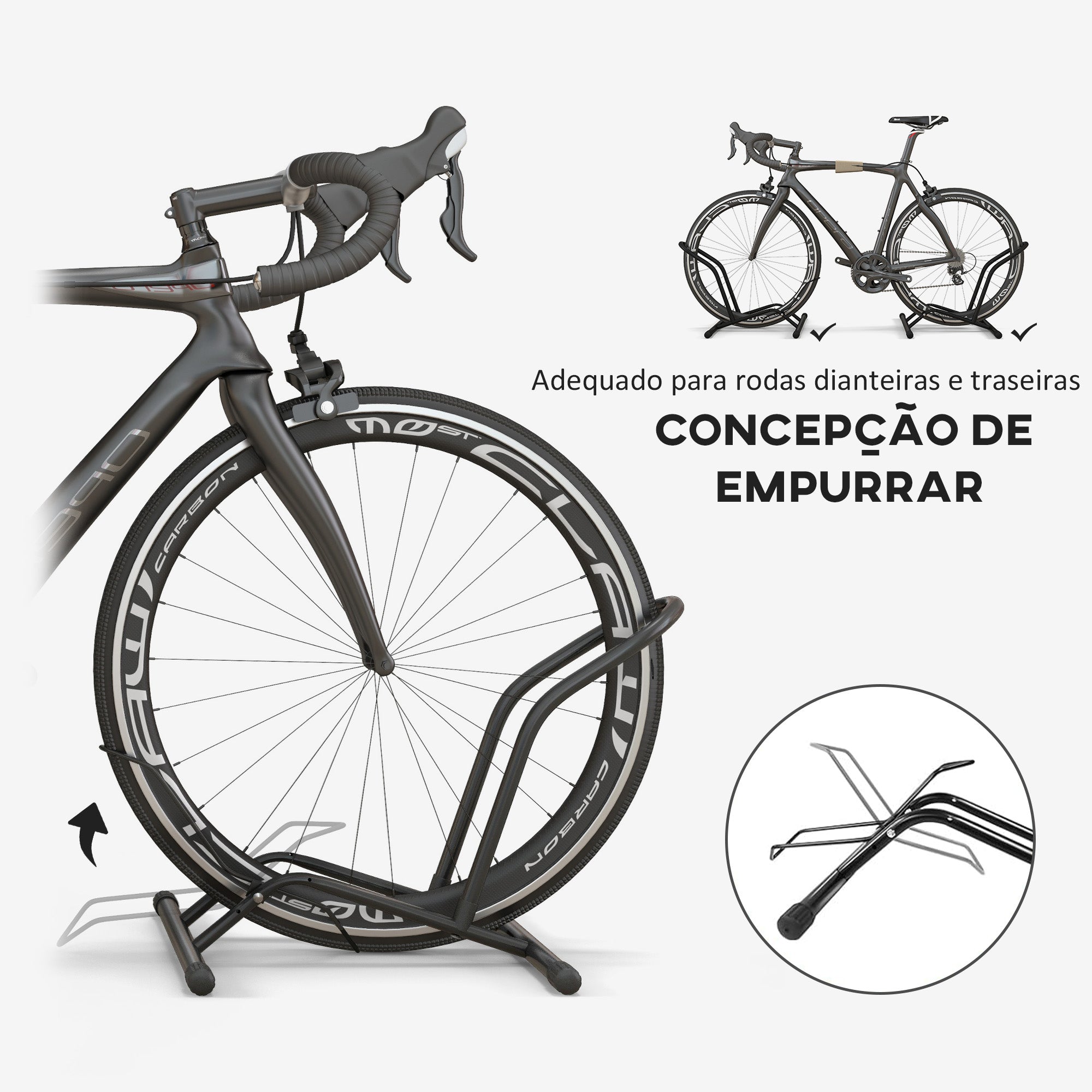 Estacionamento para Bicicletas de Aço 59x41x38 cm - Cor Preto