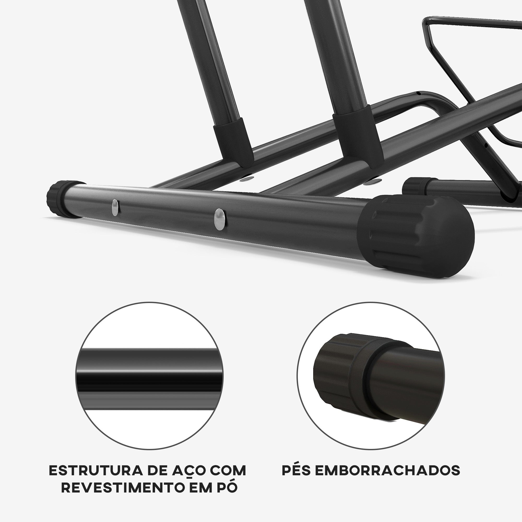 Estacionamento para Bicicletas de Aço 59x41x38 cm - Cor Preto