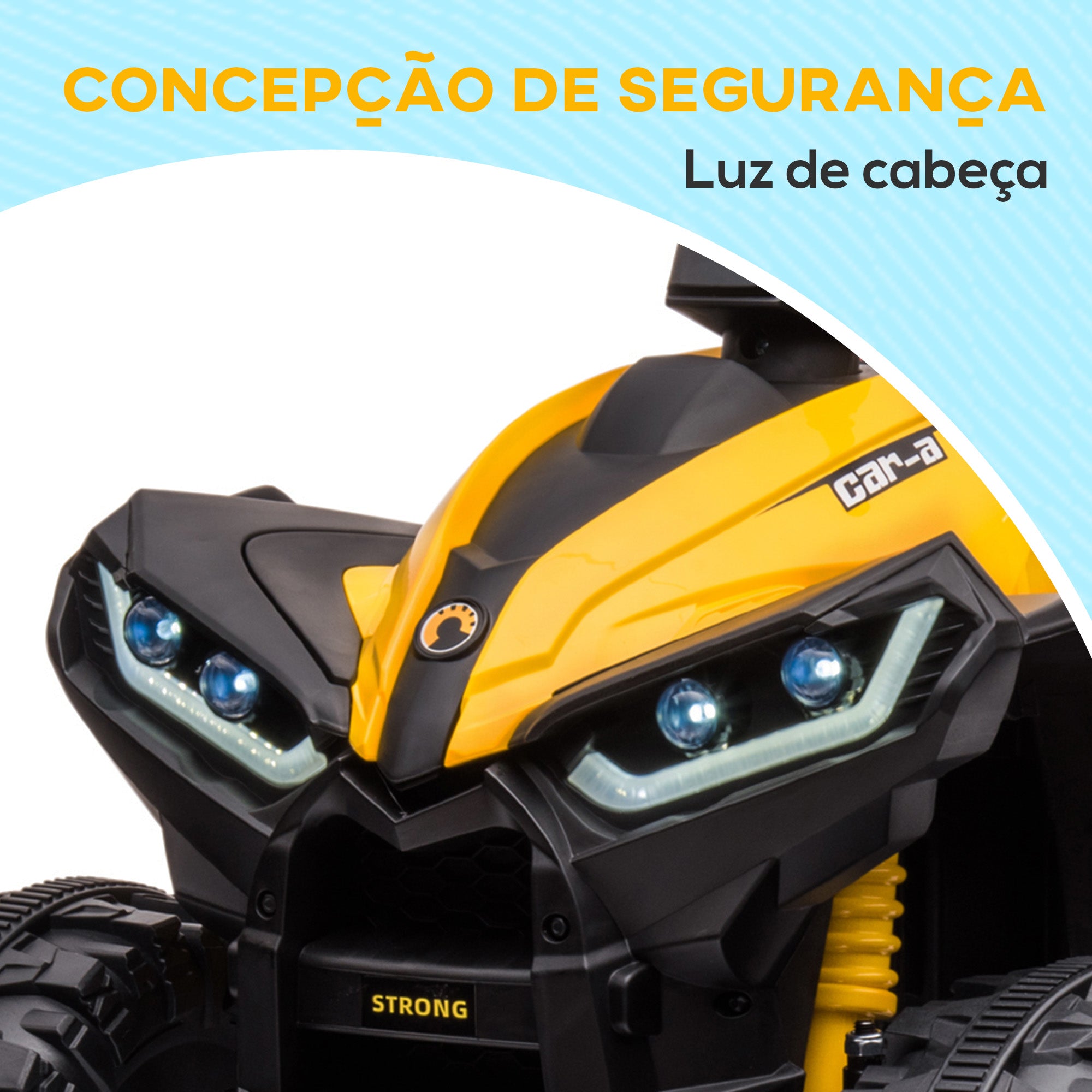 Quadriciclo Elétrico Infantil Amarelo 83x53x55,5 cm