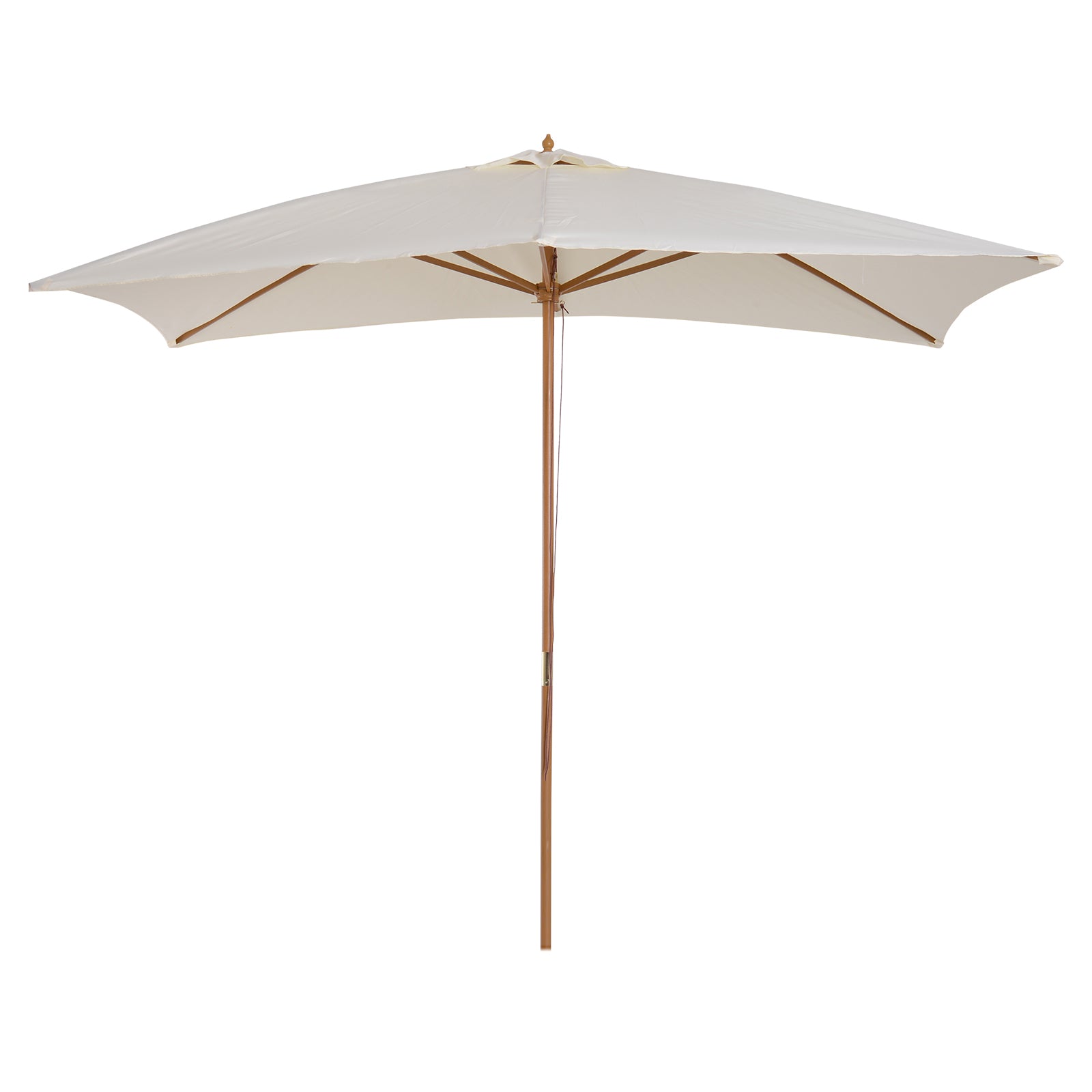 Chapéu de Sol de Jardim Retangular Creme 295x200x255cm