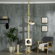 Árvore para Gatos 40x40225-285cm Marrom Claro, Bege e Branco