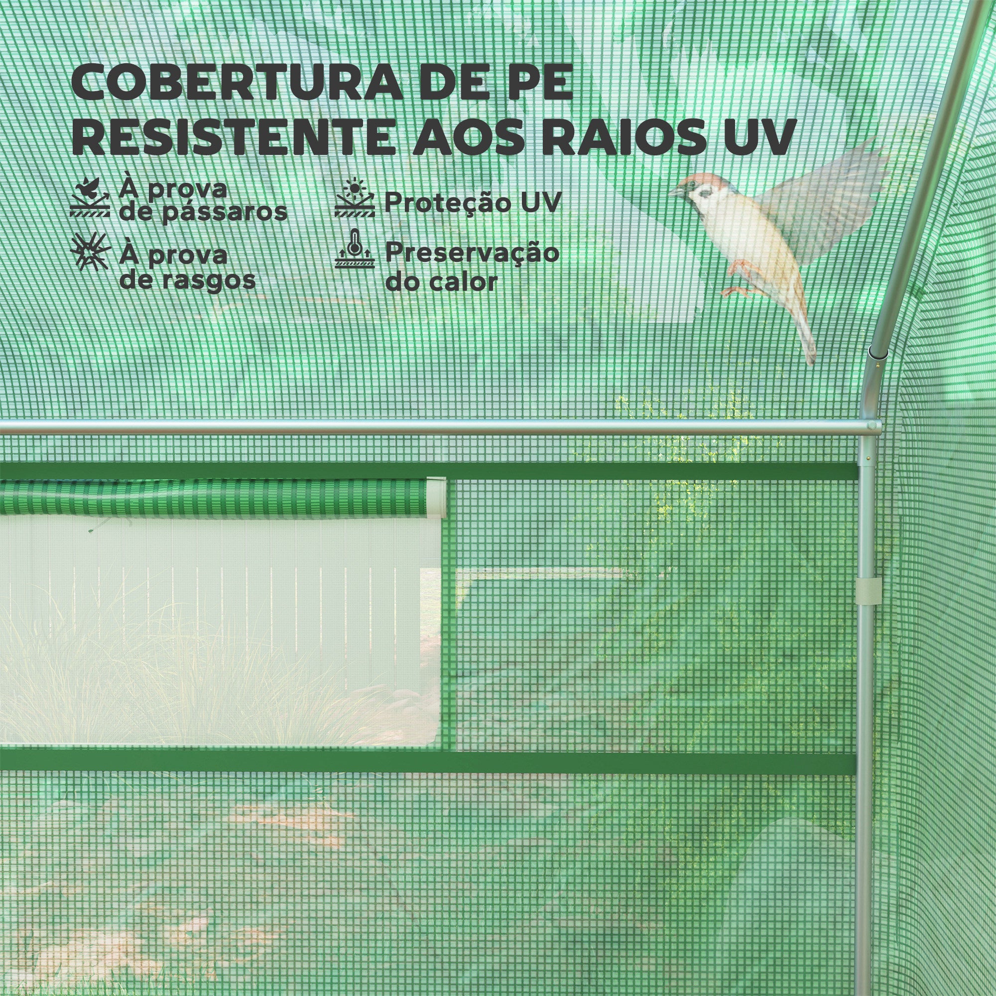 Estufa Tipo Túnel – 395x300x197 cm – Verde – PE