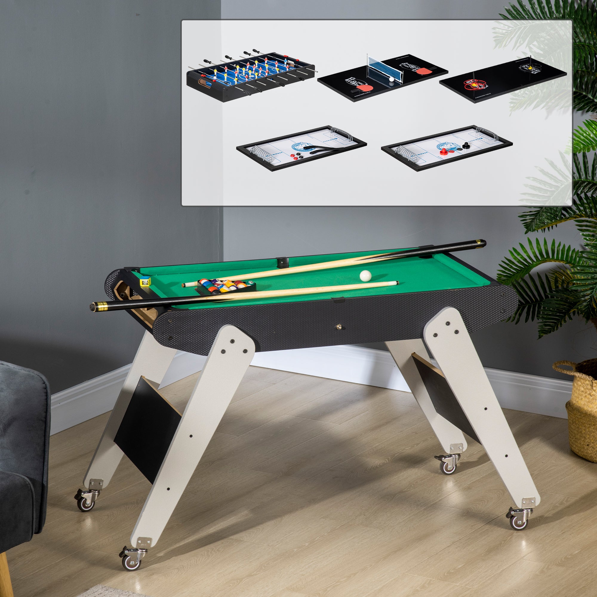 Mesa de Jogos 6 em 1 Multicor 120x88x79 cm