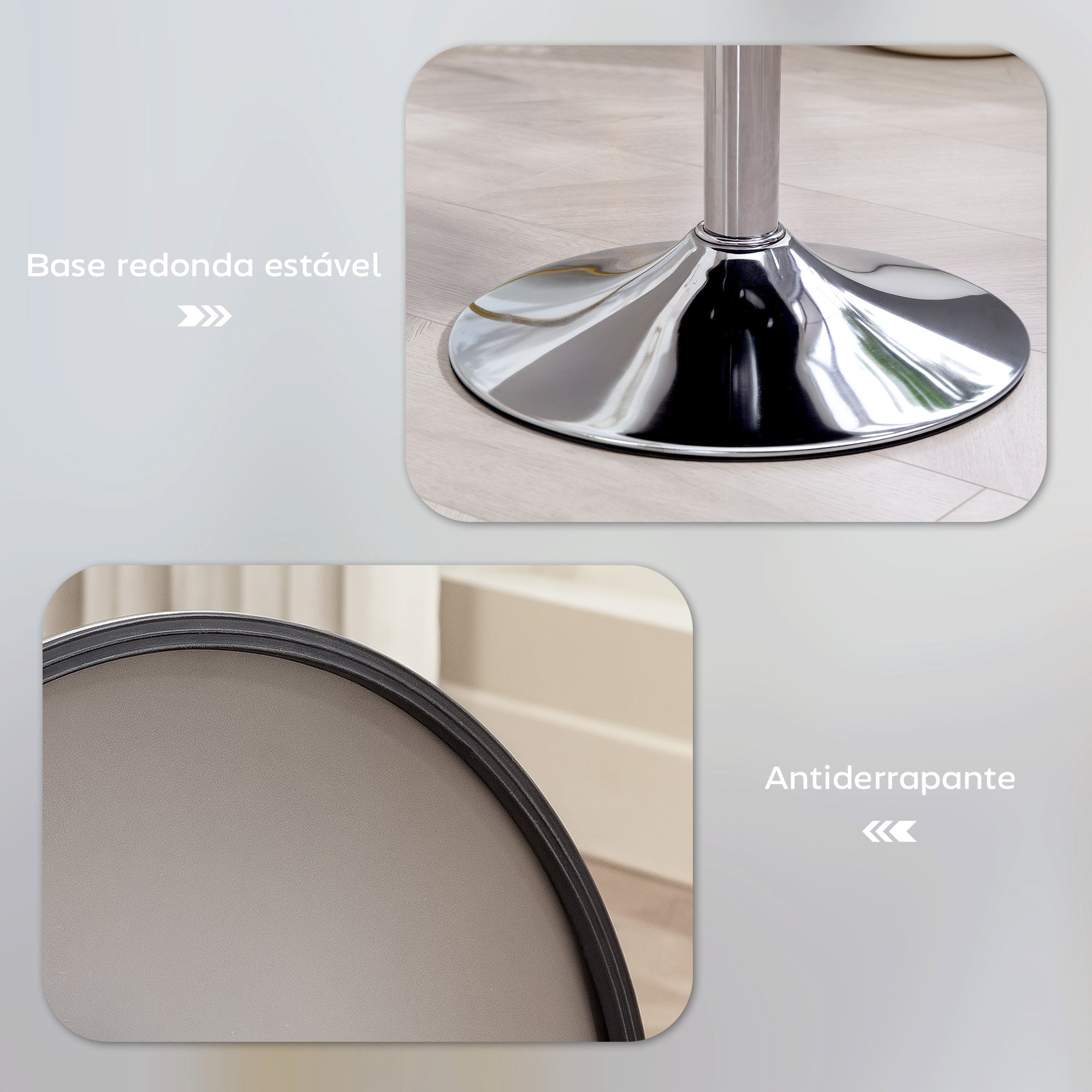 Banco de Bar Giratório Branco Ø38x52-66 cm