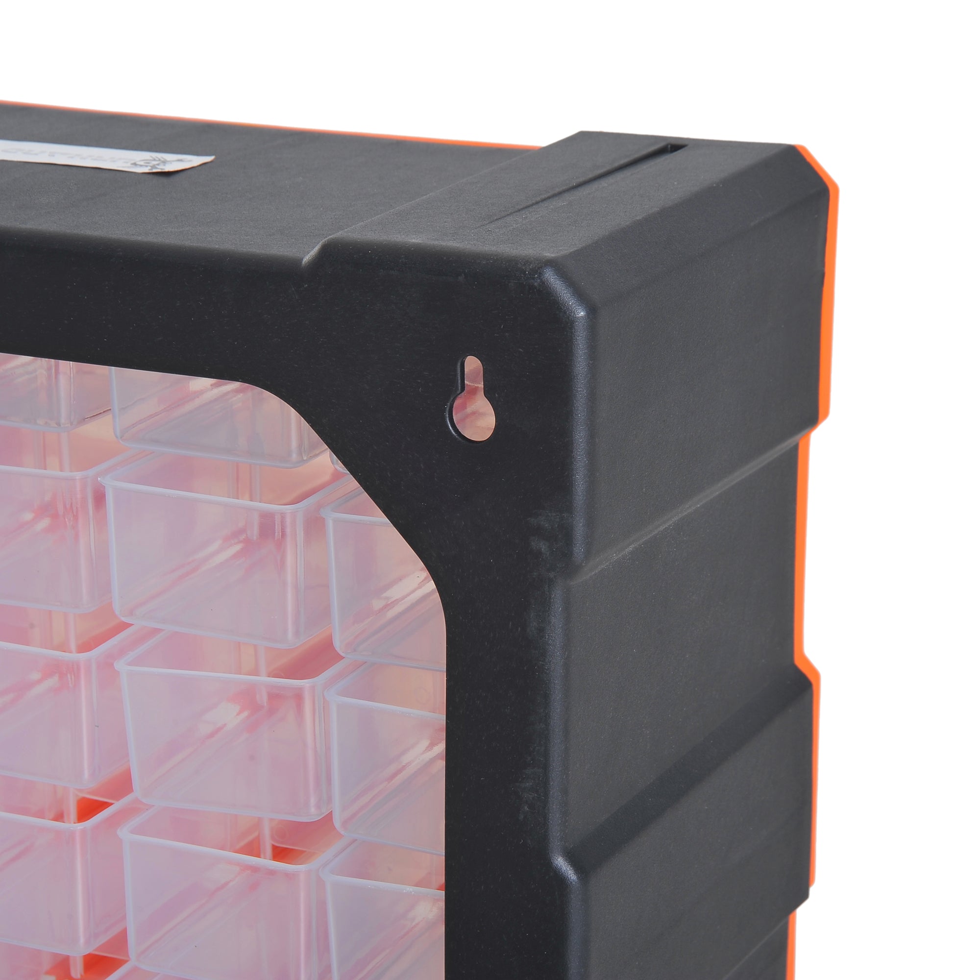 Organizador de Ferragens com 60 Gavetas PP 38x16x47,5cm Cinza e Laranja