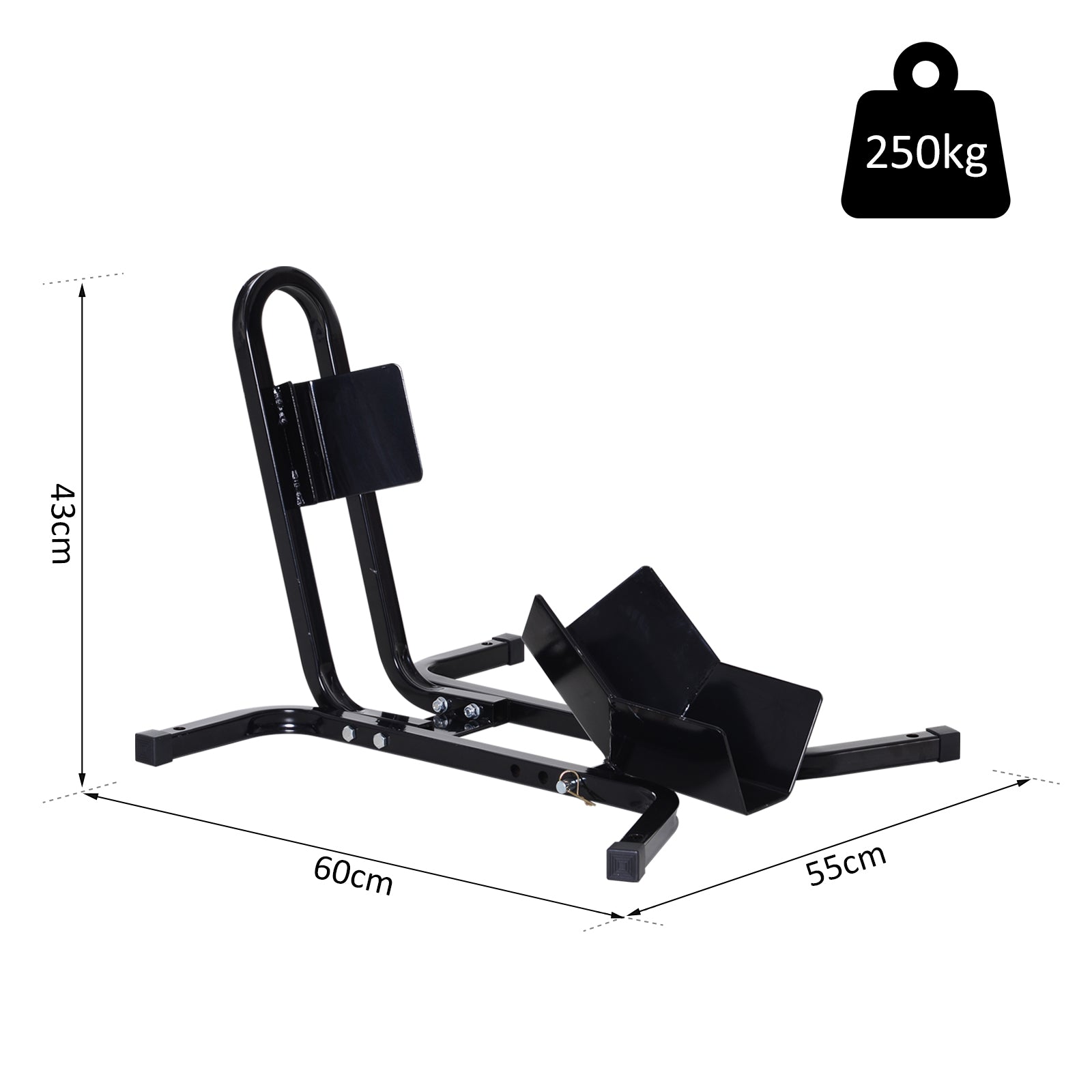 Suporte Ajustável para Roda de Motocicleta - Medidas 60x55x43cm - Cor Negro