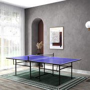 Mesa de Ping Pong Dobrável Profissional – 274x152,5x75,5 cm – Azul – MDF e Aço