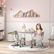 Mesa e Cadeiras Infantis com Altura Ajustável 60x60x46-58 cm - Branco e Cinza