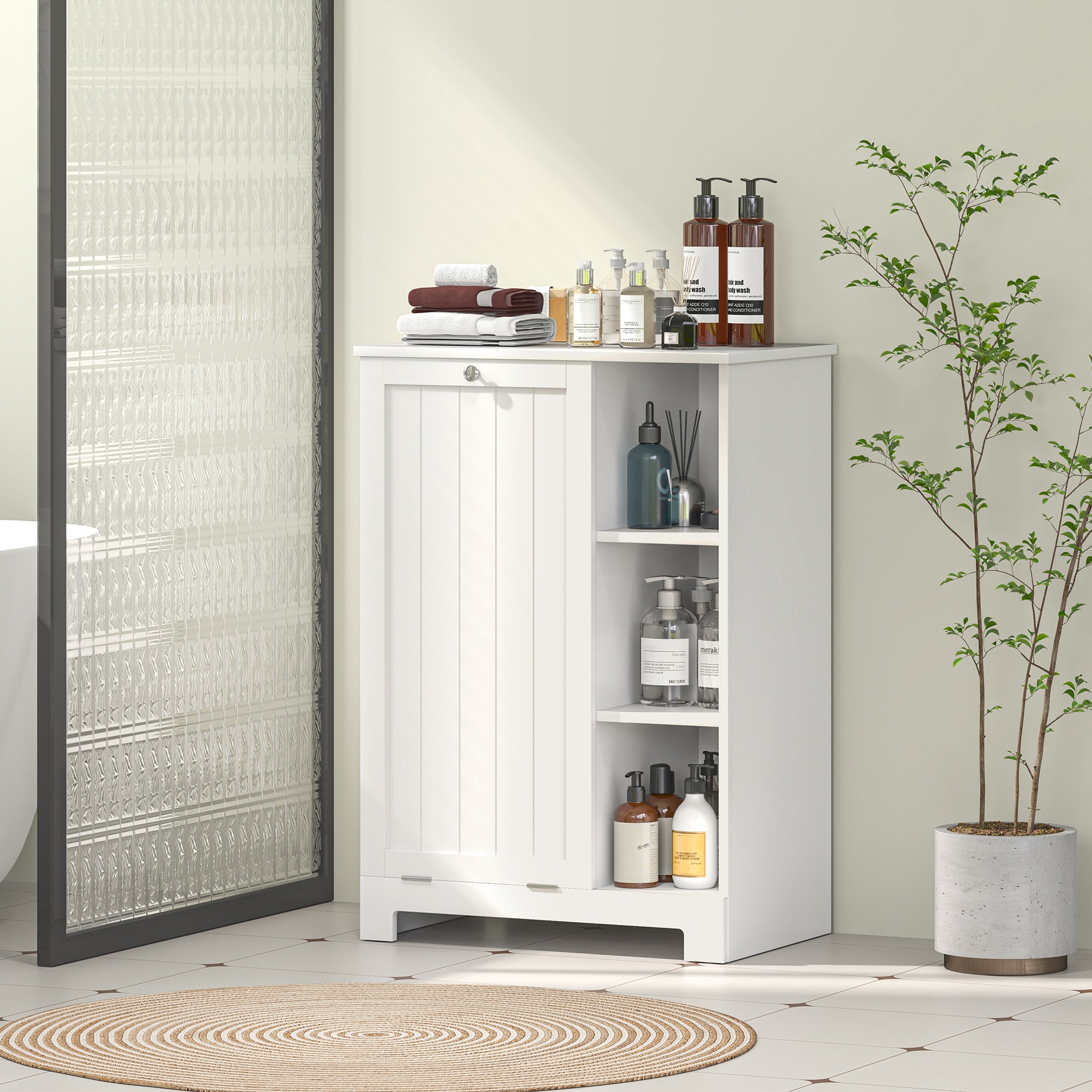 Móvel de Casa de Banho – 60x38x86 cm – Branco – MDF e Melamina