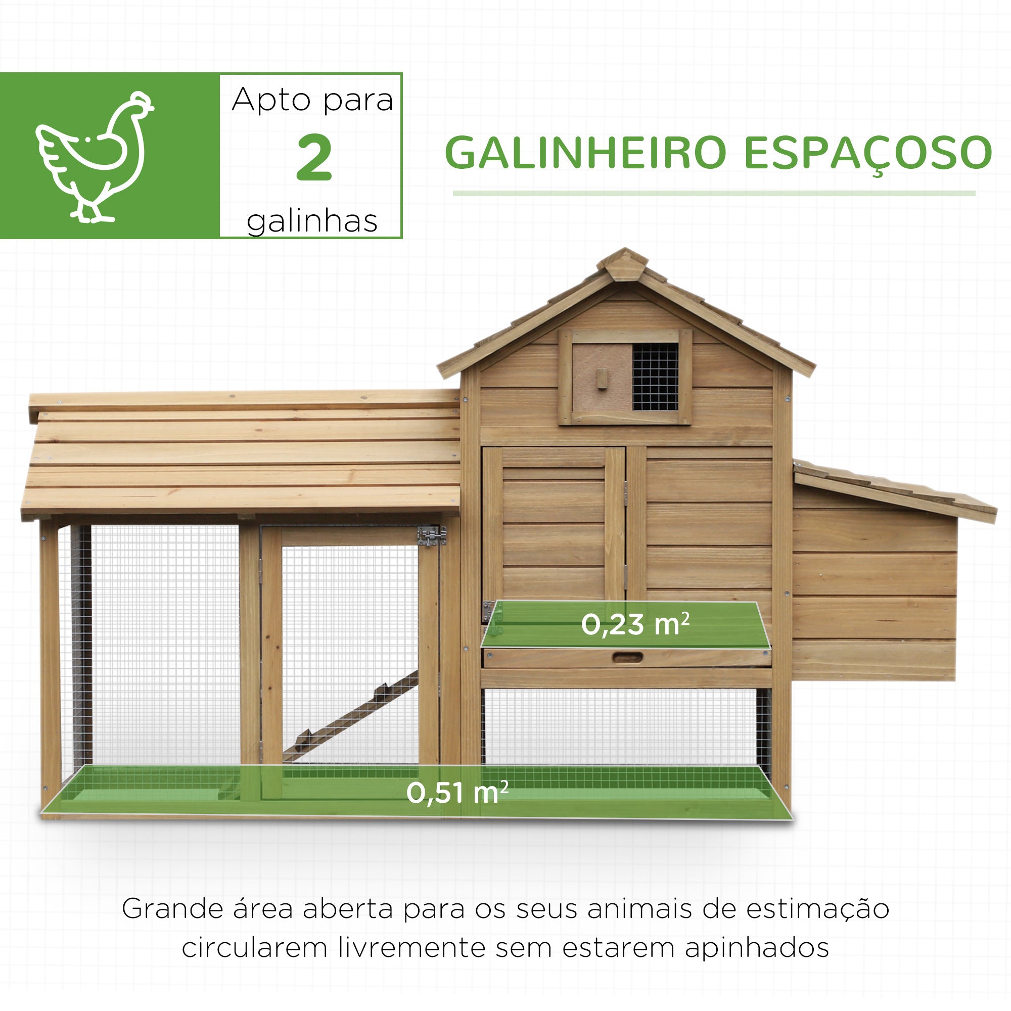 Galinheiro de Madeira – 150.5x54x87cm