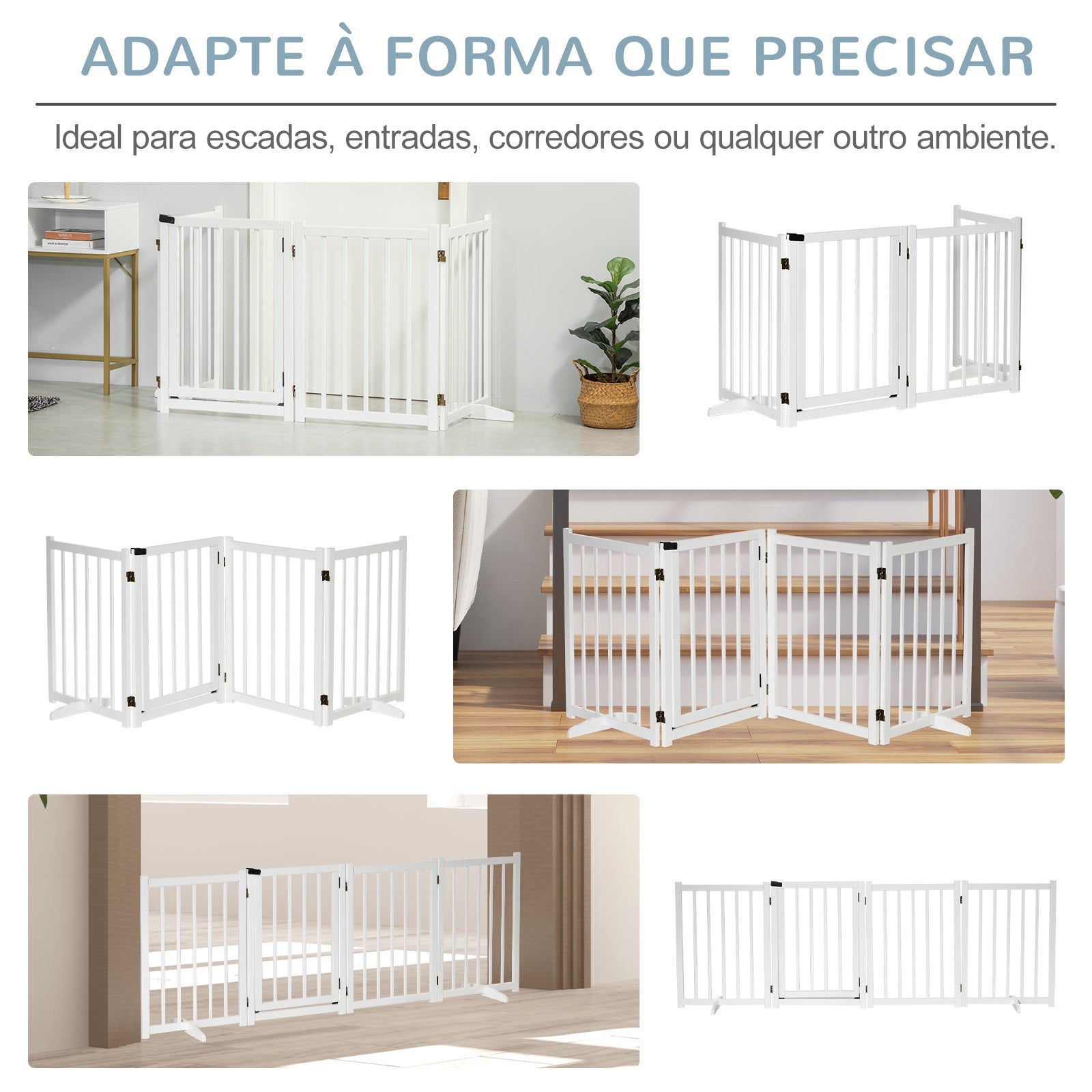 Barreira de Segurança para Cães - 237,5x36x80 cm - Cor Branco
