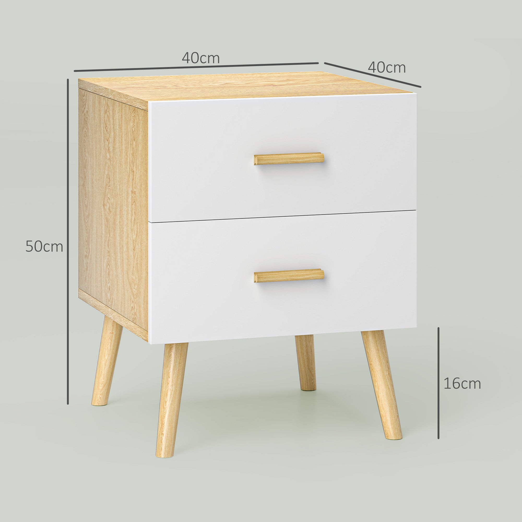 Mesas de Cabeceira – 40x40x50 cm – Branco – Madeira e MDF