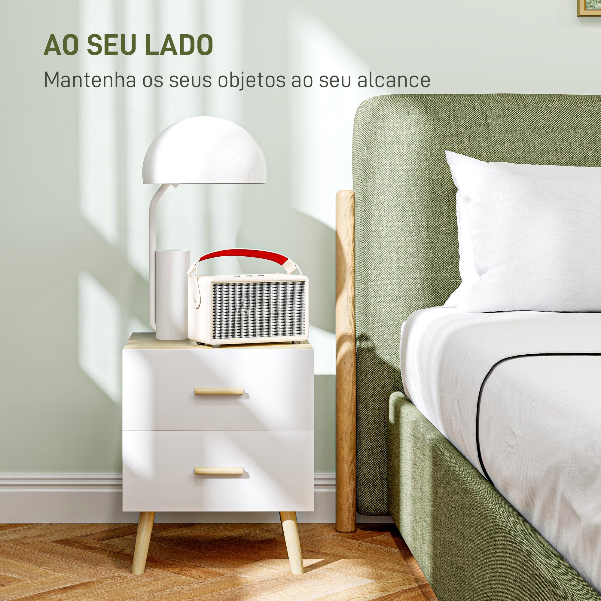 Mesas de Cabeceira – 40x40x50 cm – Branco – Madeira e MDF