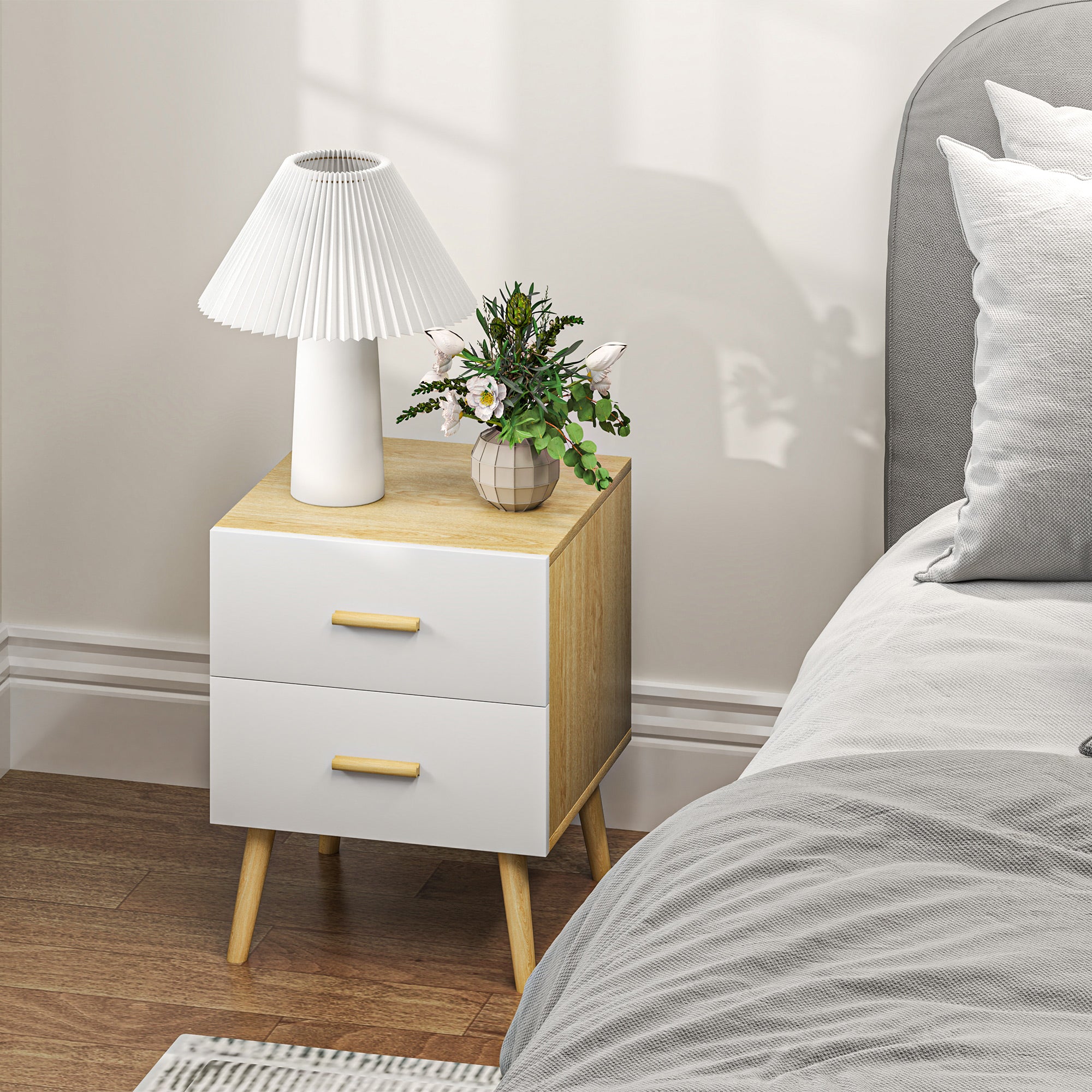 Mesas de Cabeceira – 40x40x50 cm – Branco – Madeira e MDF
