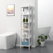 Estante de Casa de Banho – 30x30x140cm – Branco – MDF