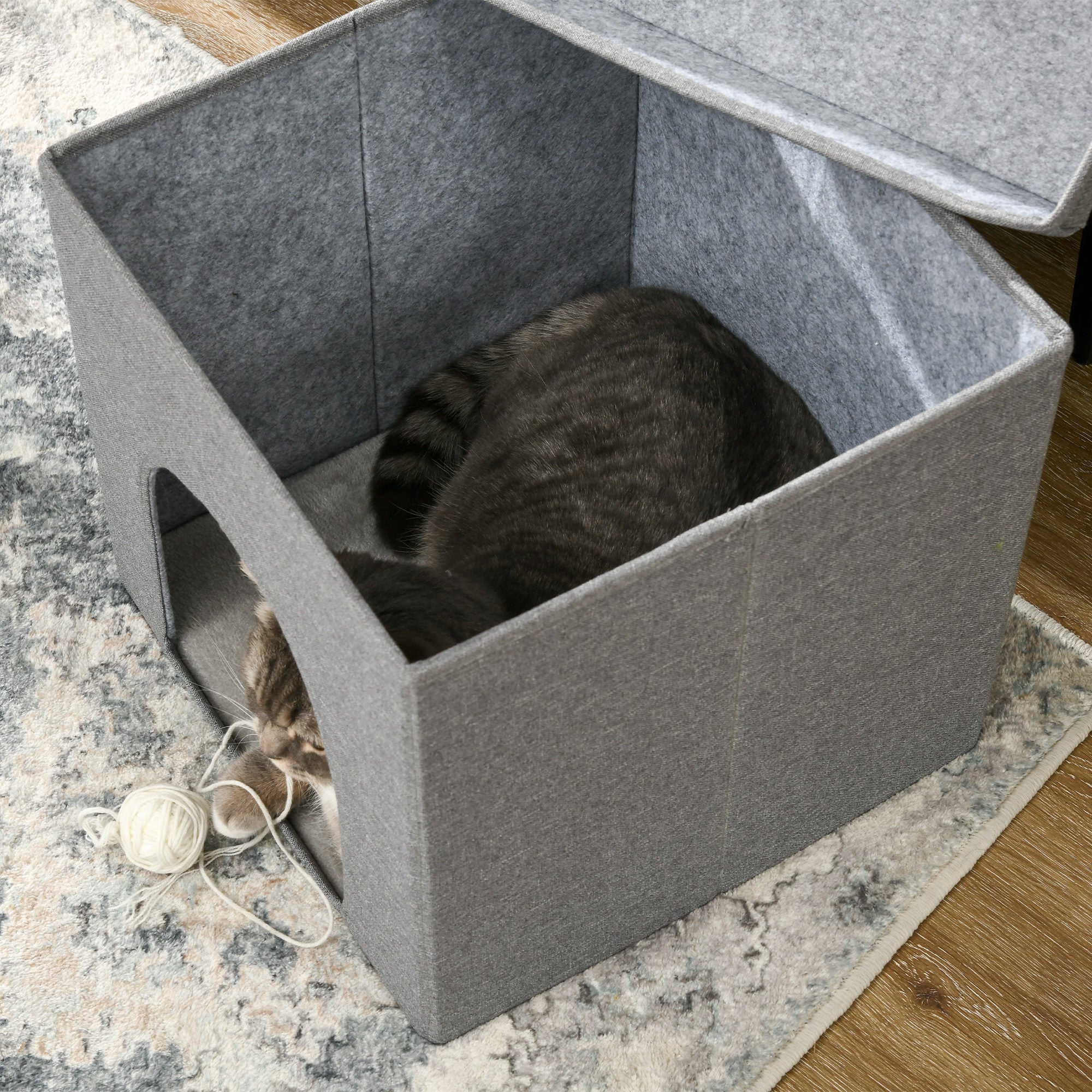 Casa para Gatos 36,5x36,5x36,5 cm Cinza - Refúgio Aconchegante para seu Felino