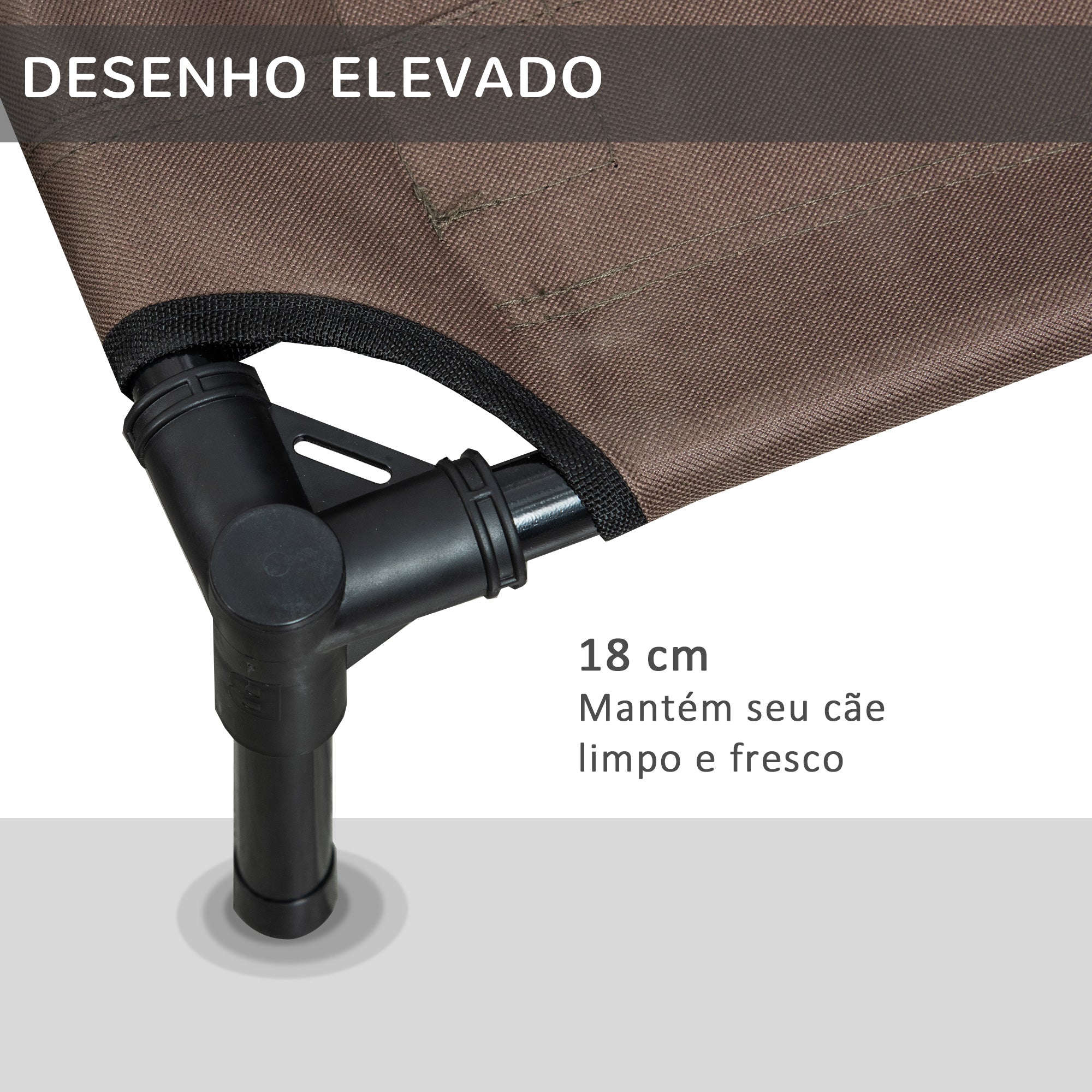 Cama para Animais de Estimação – 76x61x18cm – Marrom – Metal e Tecido Oxford