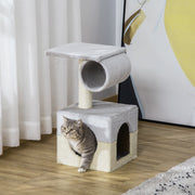 Arranhador para Gatos com Poste de Sisal 31x31x58 cm Cinza e Bege