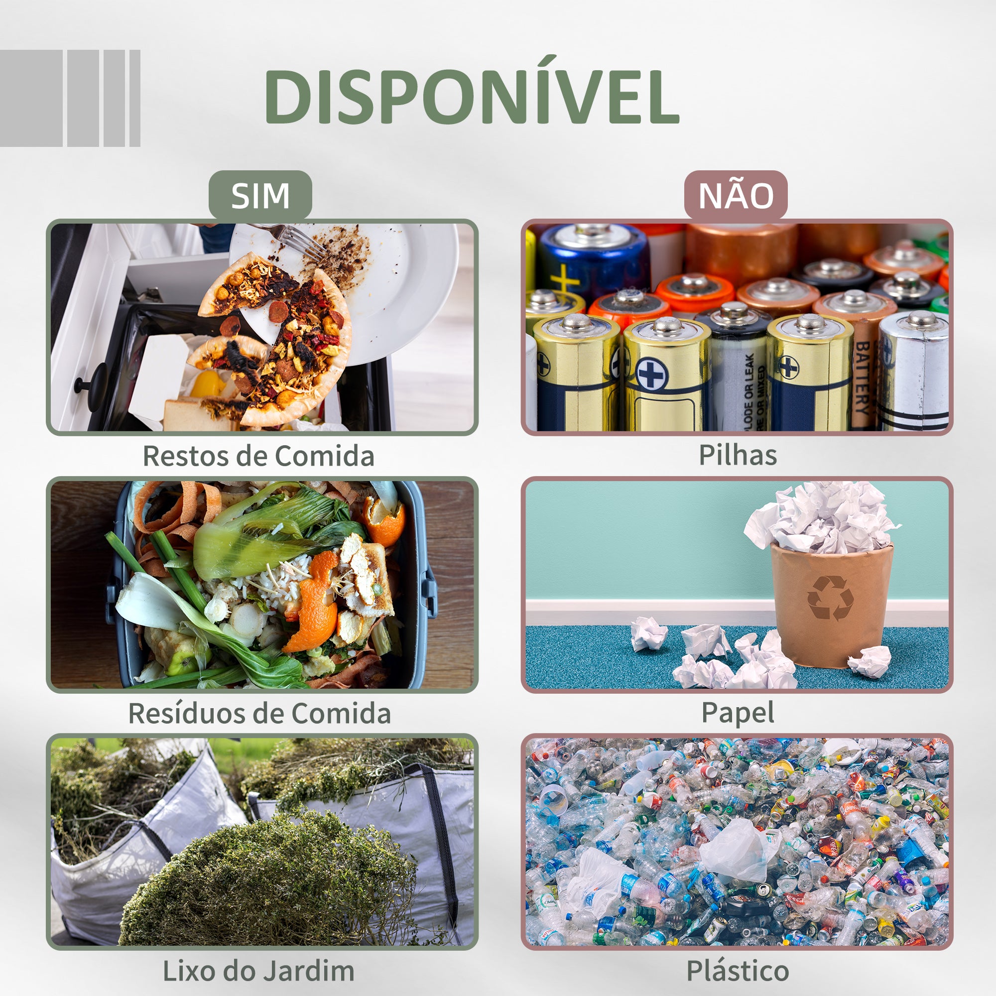 Compostor de Tambor Giratório 160L 71x64x92cm Preto e Verde – Aço e Plástico