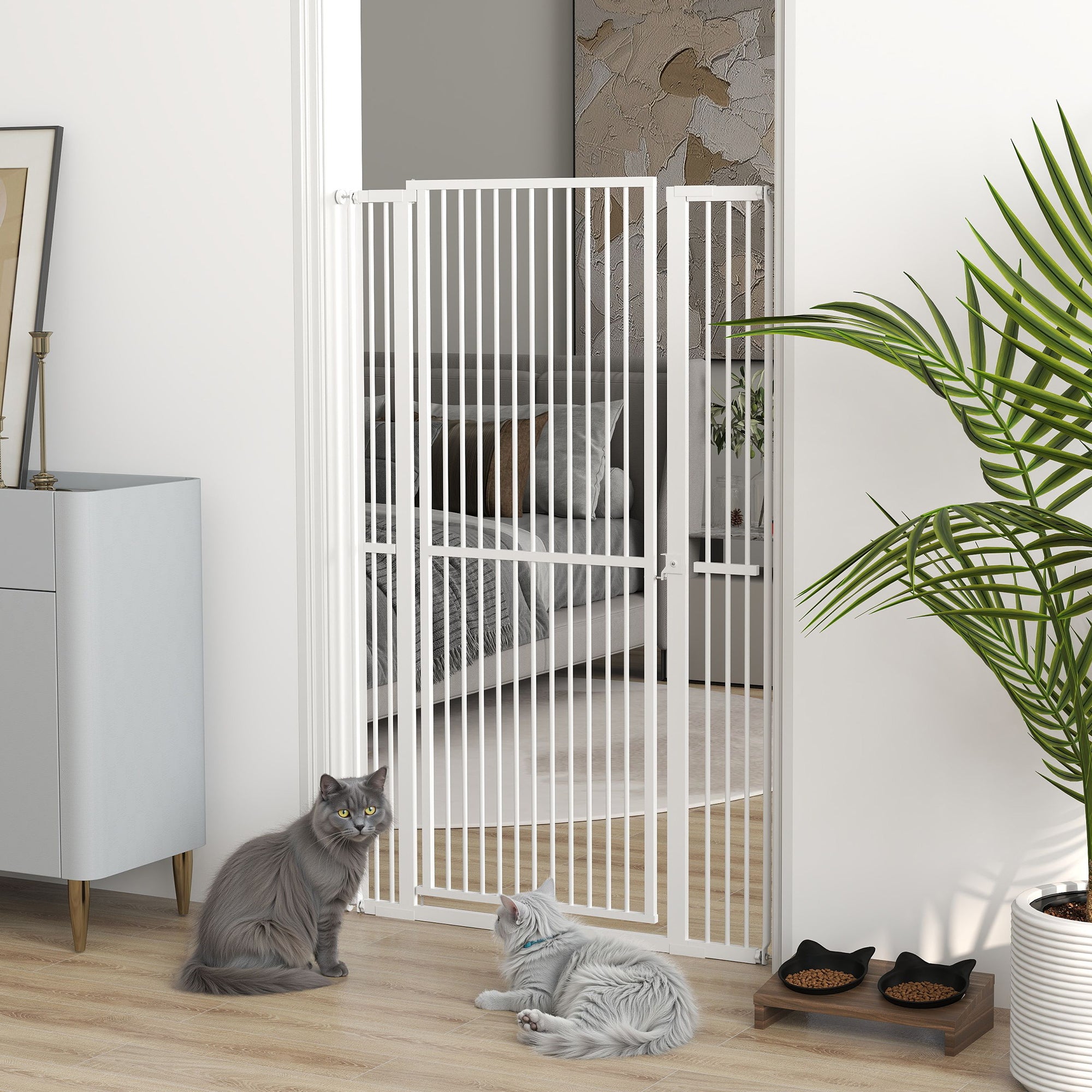Barreira para Cães Extra Alta – 104x150 cm – Branco – Aço