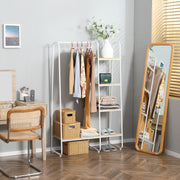 Suporte para Cabides de Madeira 101x39x160 cm - Madeira e Branco