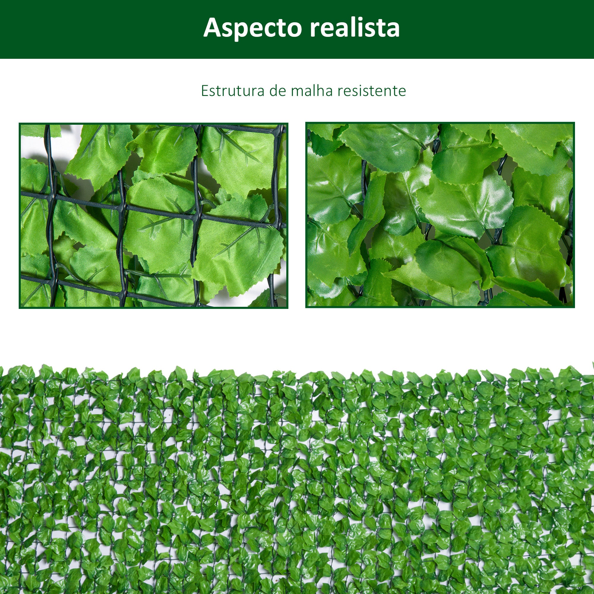 Vedação Artificial em Rolo – 300x150 cm – Verde – PE