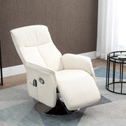 Poltrona de Massagem Elétrica Creme Branco 68.5x84x110 cm