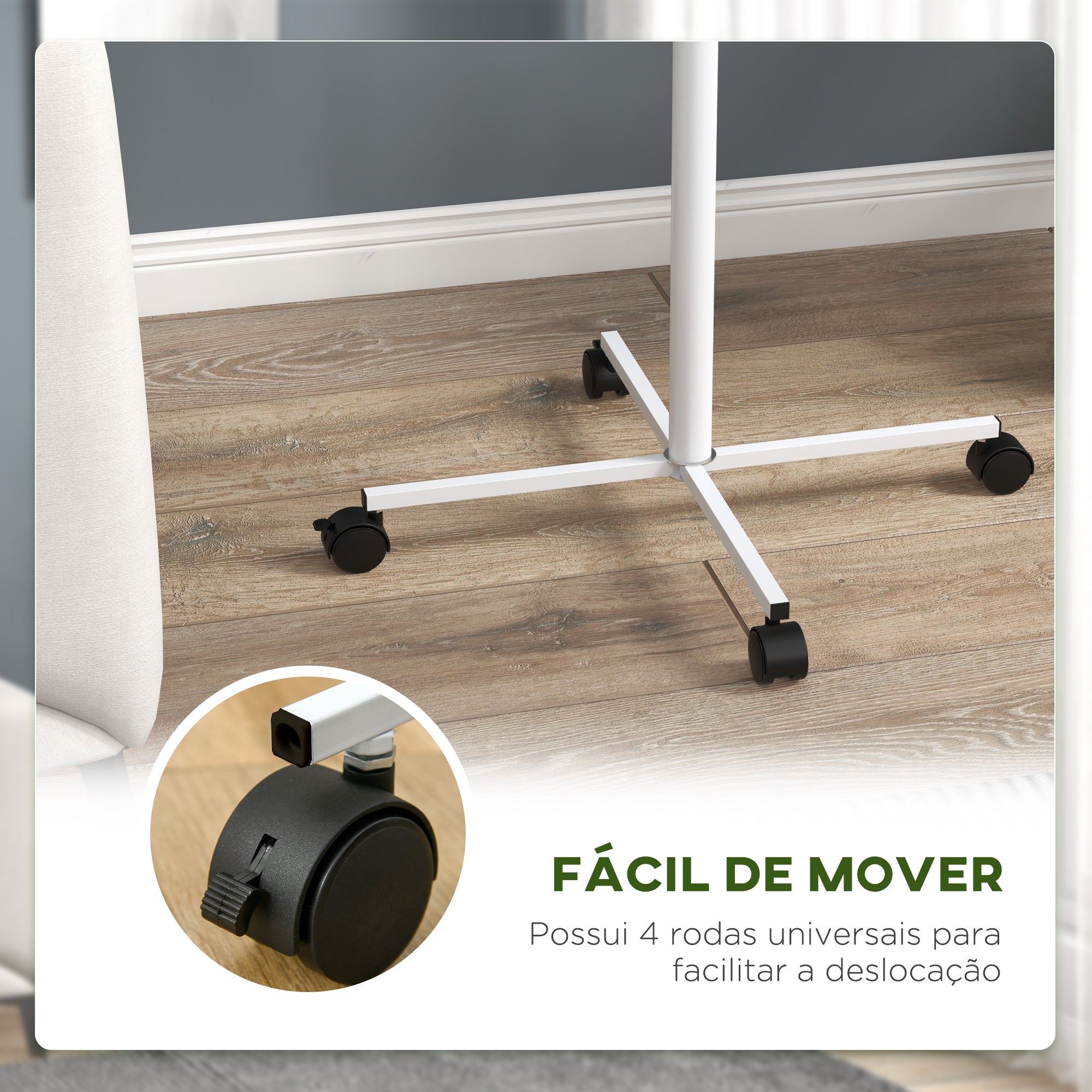 Comedouro para Pássaros de Exterior com Rodas Branco Ø60x138 cm