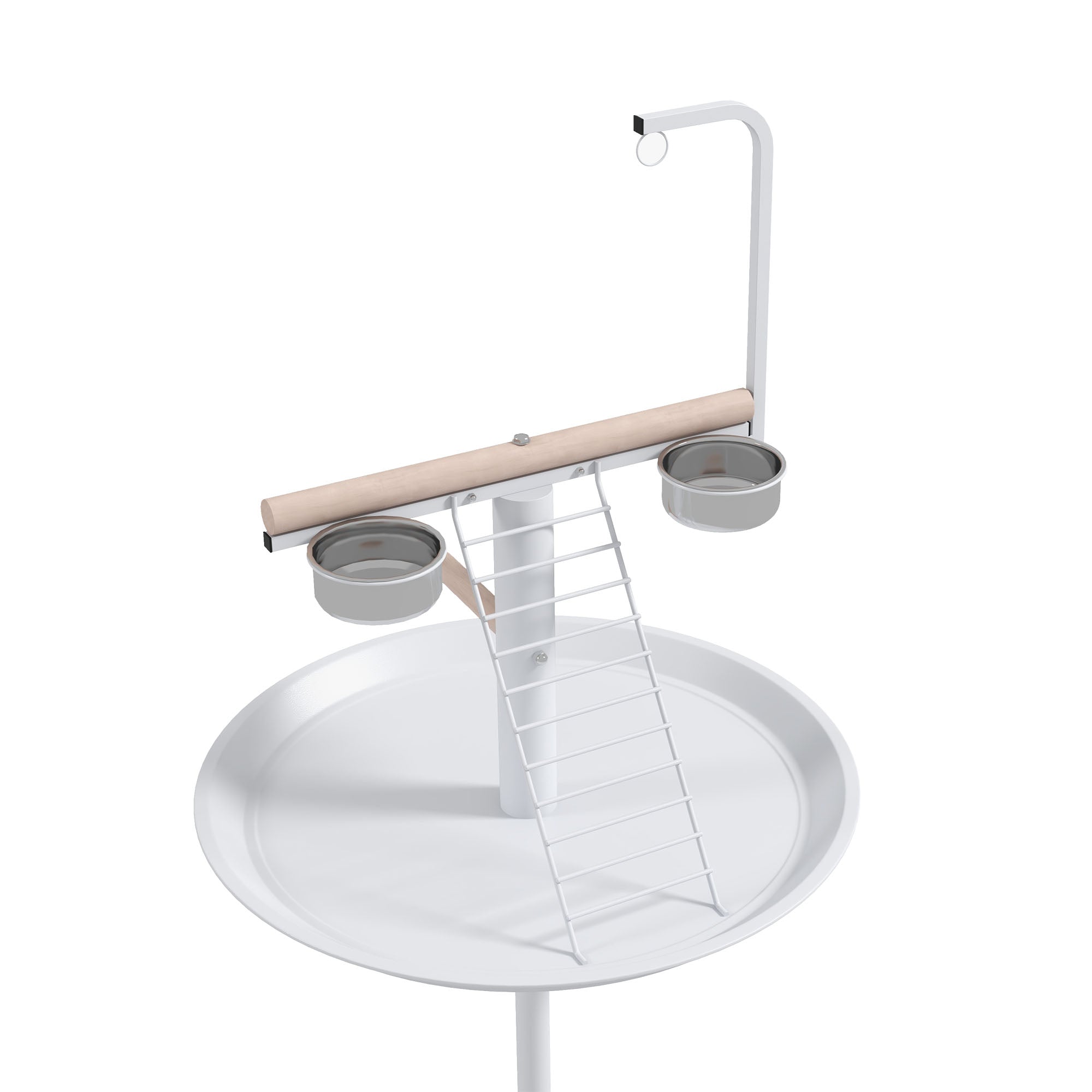 Comedouro para Pássaros de Exterior com Rodas Branco Ø60x138 cm