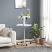 Comedouro para Pássaros de Exterior com Rodas Branco Ø60x138 cm