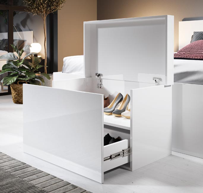 Baú Zapatero – 75cm x 44cm x 46cm – Branco – Melamina