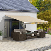 Toldo Manual Retrátil 350x250 cm Cinza e Amarelo
