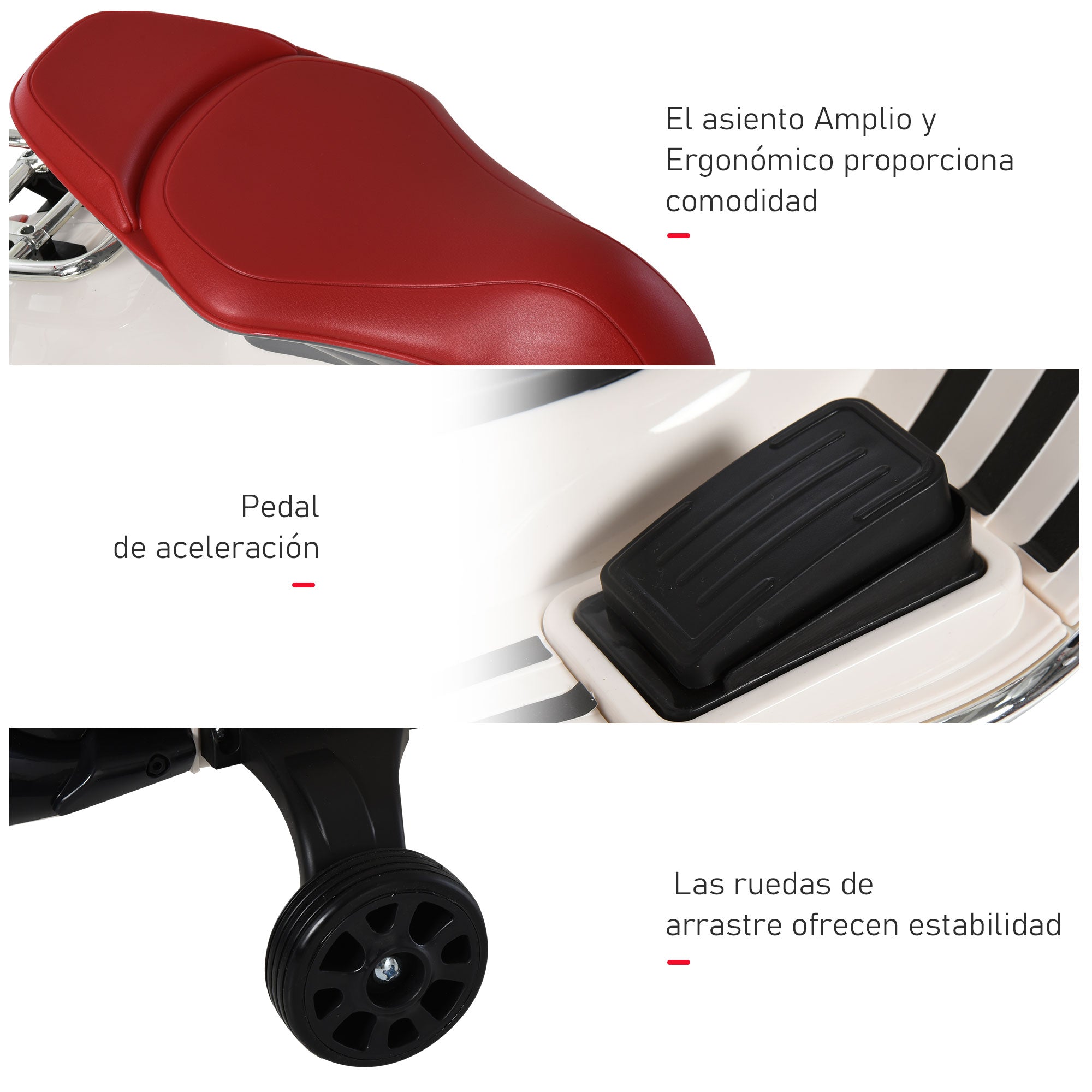 Mota Elétrica Infantil 108x49x75 cm Branco