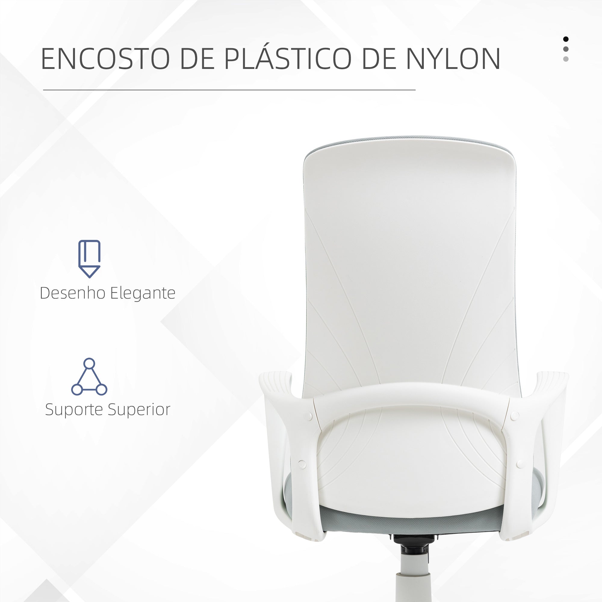 Cadeira de Escritório Ergonómica – 62x56x110-119,5 cm – Cinza Claro – Tecido (100% poliéster)