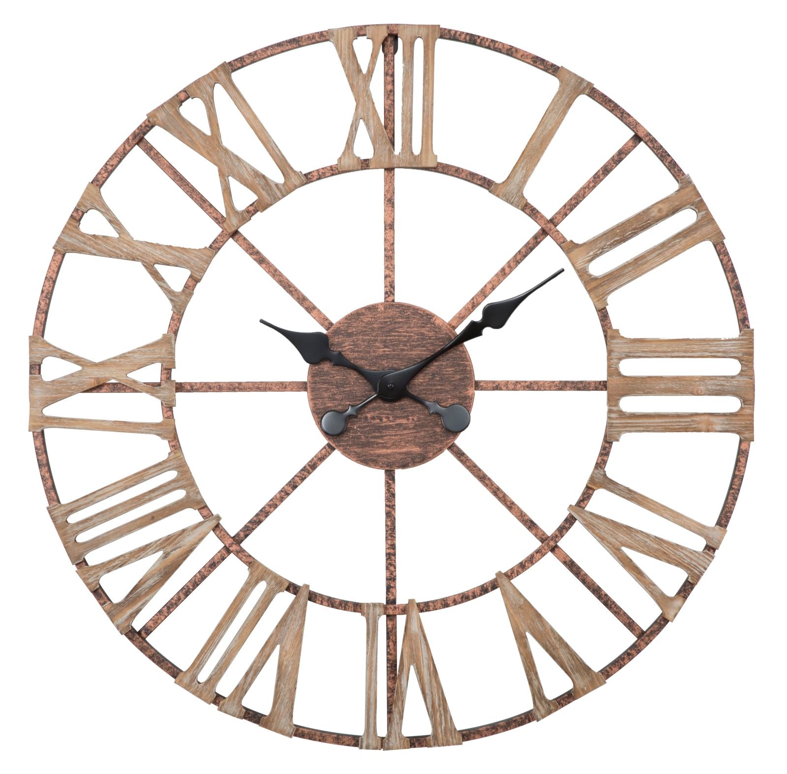 Relógio de Parede INDUSTRIAL – Castanho – Ferro, MDF