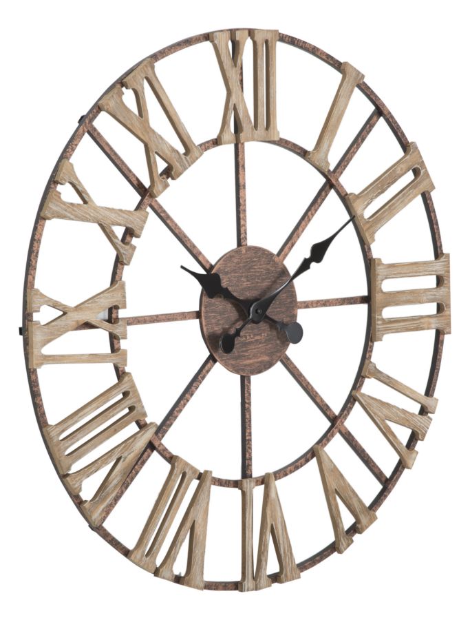 Relógio de Parede INDUSTRIAL – Castanho – Ferro, MDF
