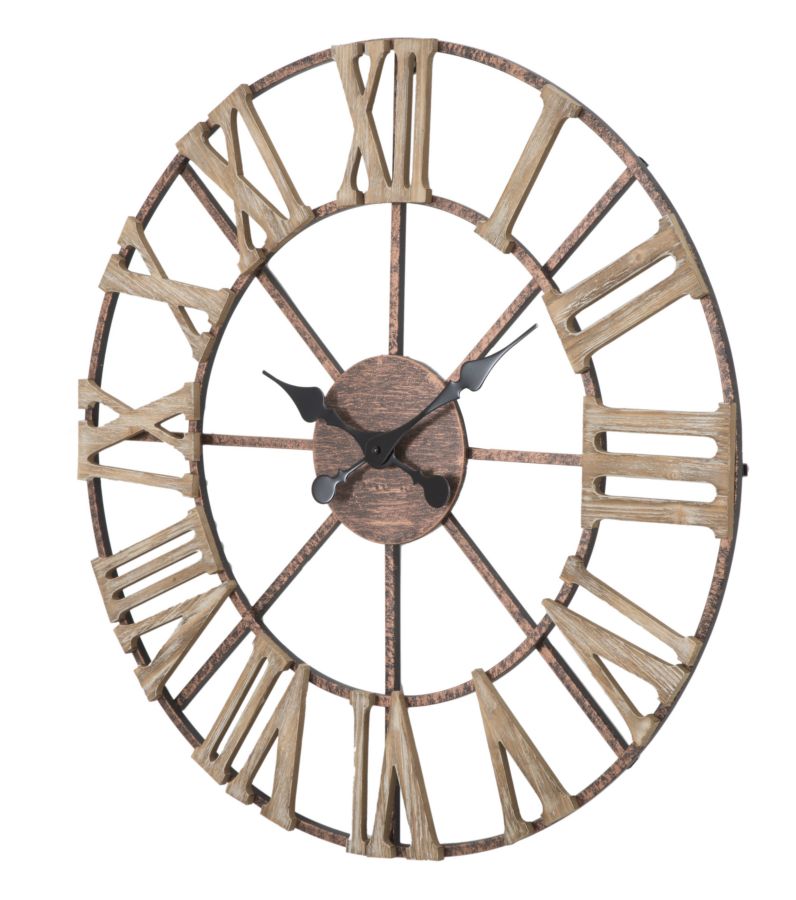 Relógio de Parede INDUSTRIAL – Castanho – Ferro, MDF