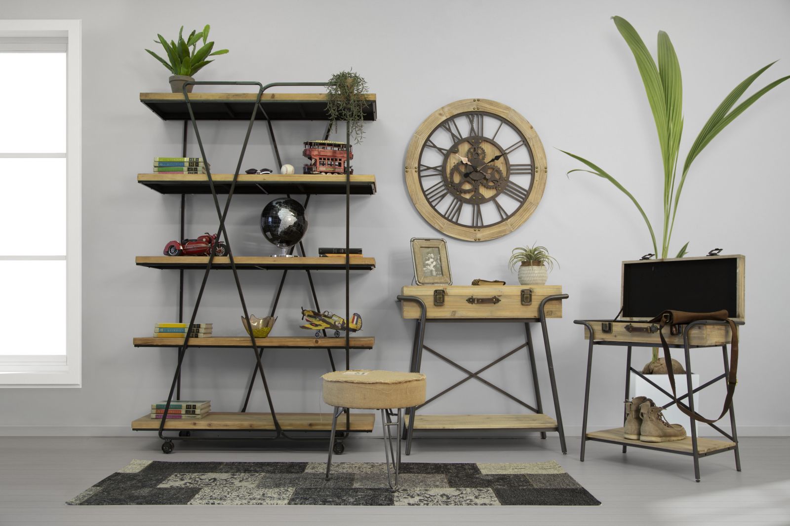 Globo Decorativo INDUSTRIAL – Preto/Prata