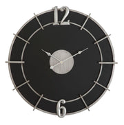 Relógio de Parede – Prateado/Preto – Metal e Madeira