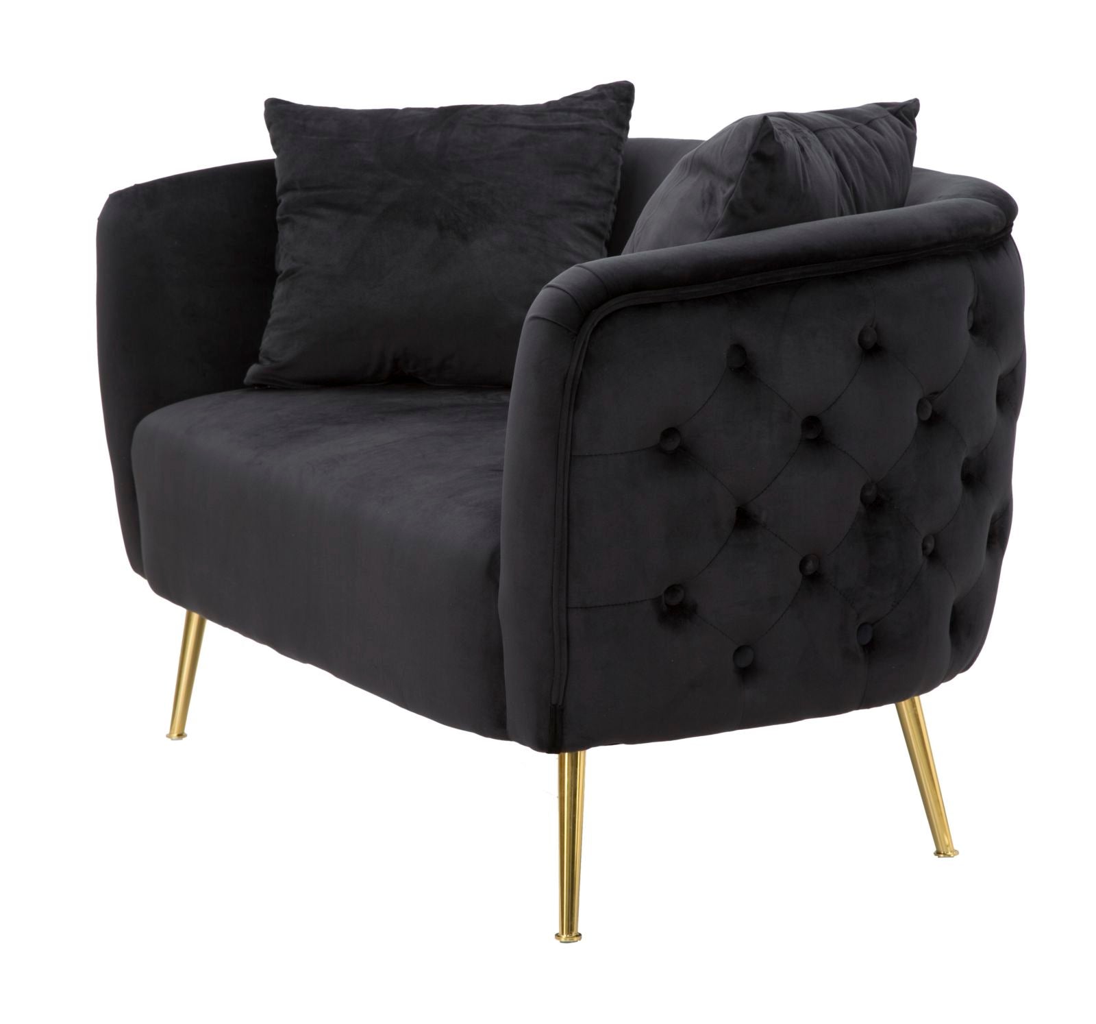 Sofá de 2 Lugares GLAM – Preto