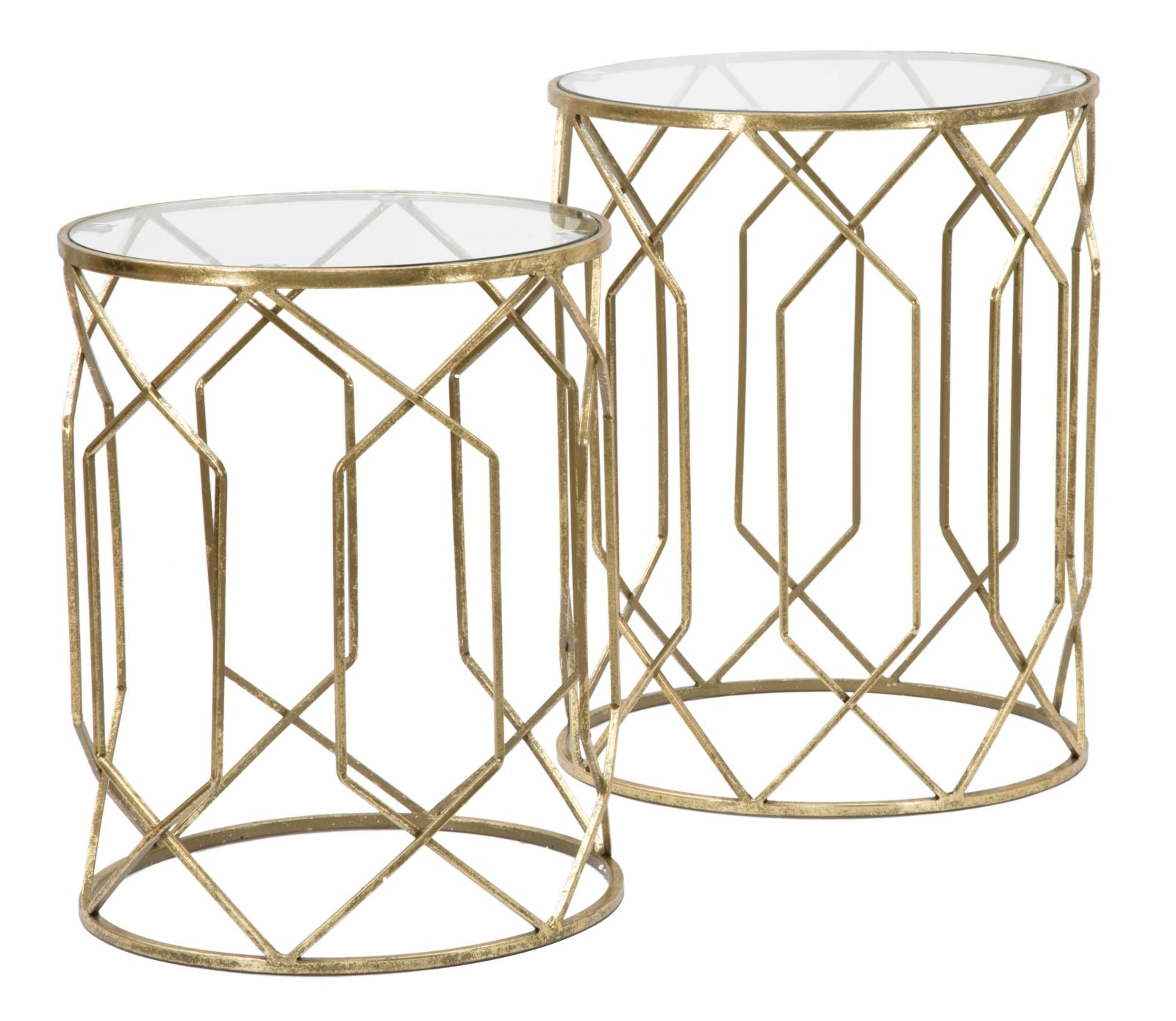 Par de Mesas Redondas GLAM – Dourado