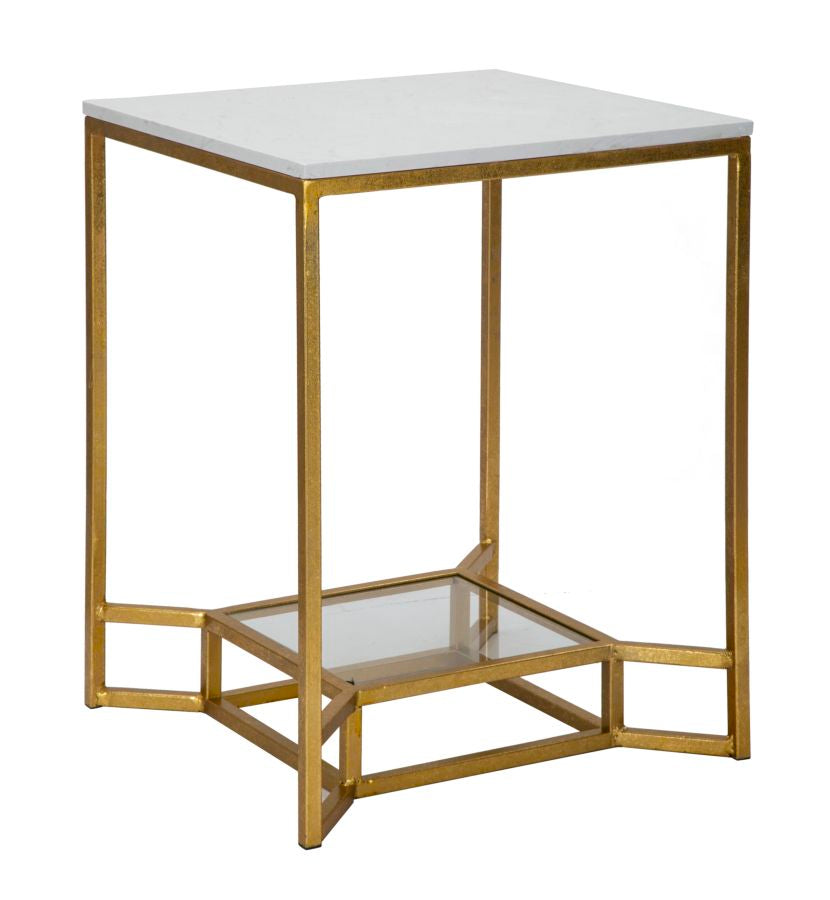 Mesa de Centro Metálica GLAM – Dourada e Branca