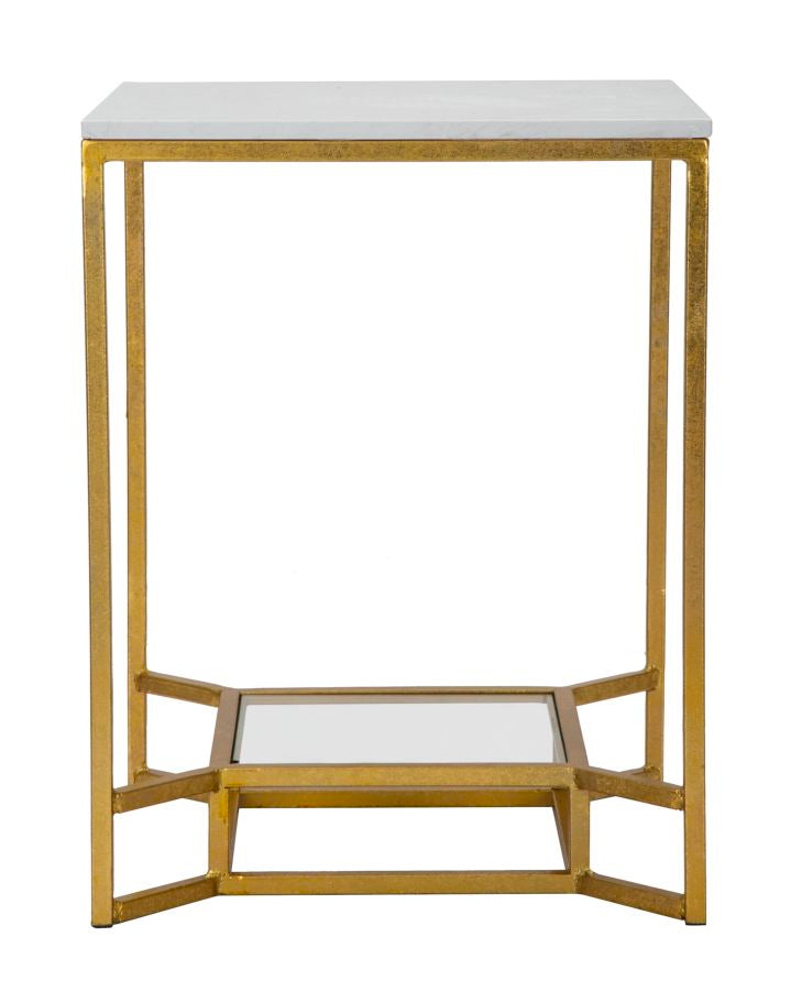Mesa de Centro Metálica GLAM – Dourada e Branca